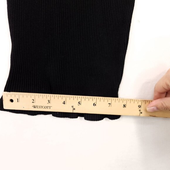 NBD Revolve Eden Jumpsuit Shoulder Tie Straps Ribbed Black Small Crop Straight - Picture 10 of 13